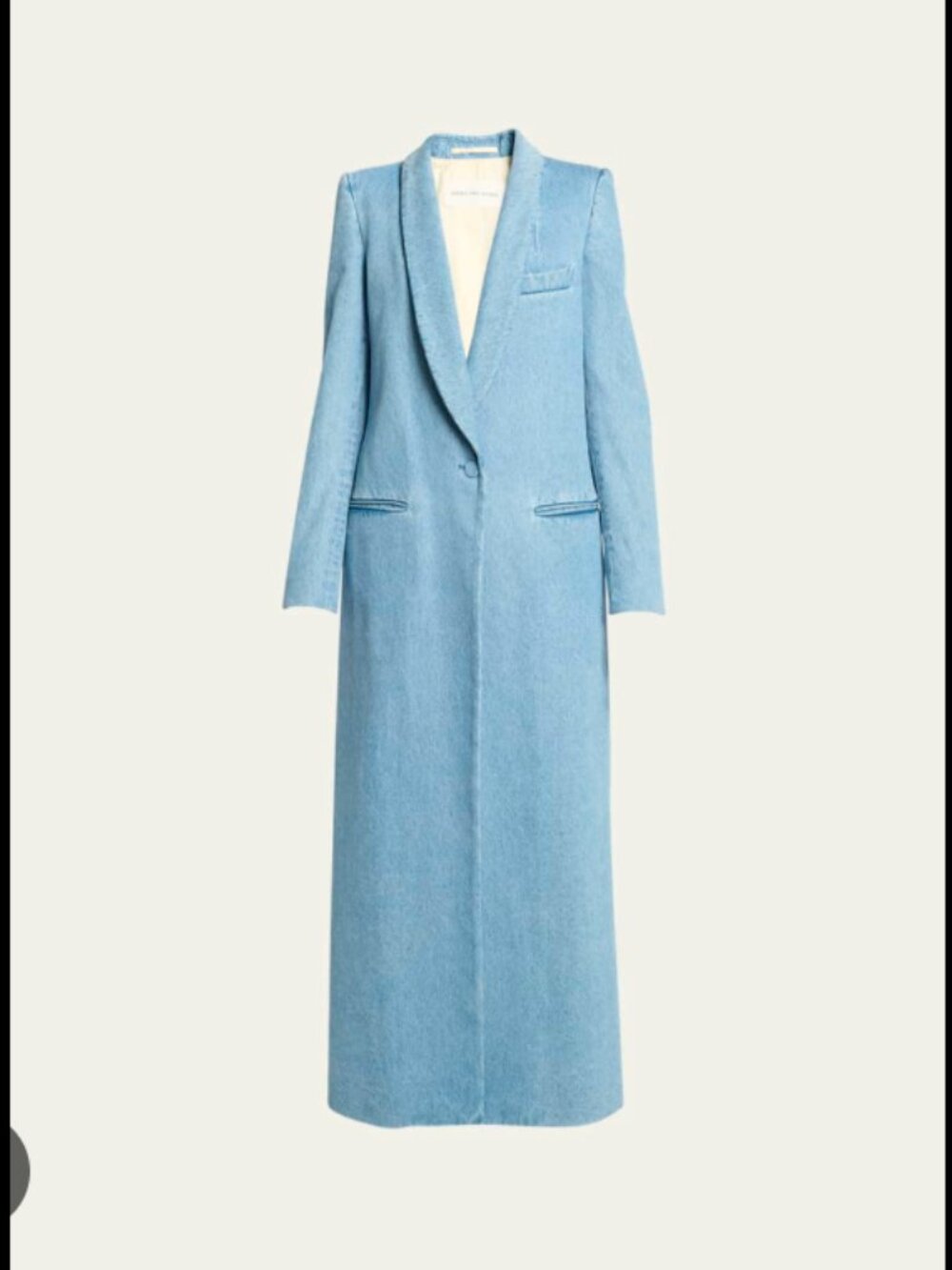Dries Van Noten Raida Denim Long Single-Breasted Tuxedo Coat